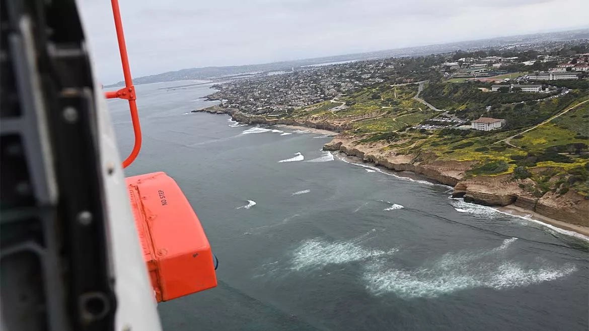 Coastline from a Coast Guard helicopter